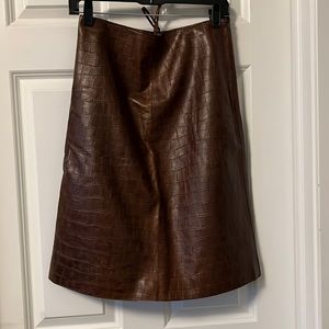 Made in Italy Leather Embossed Skirt